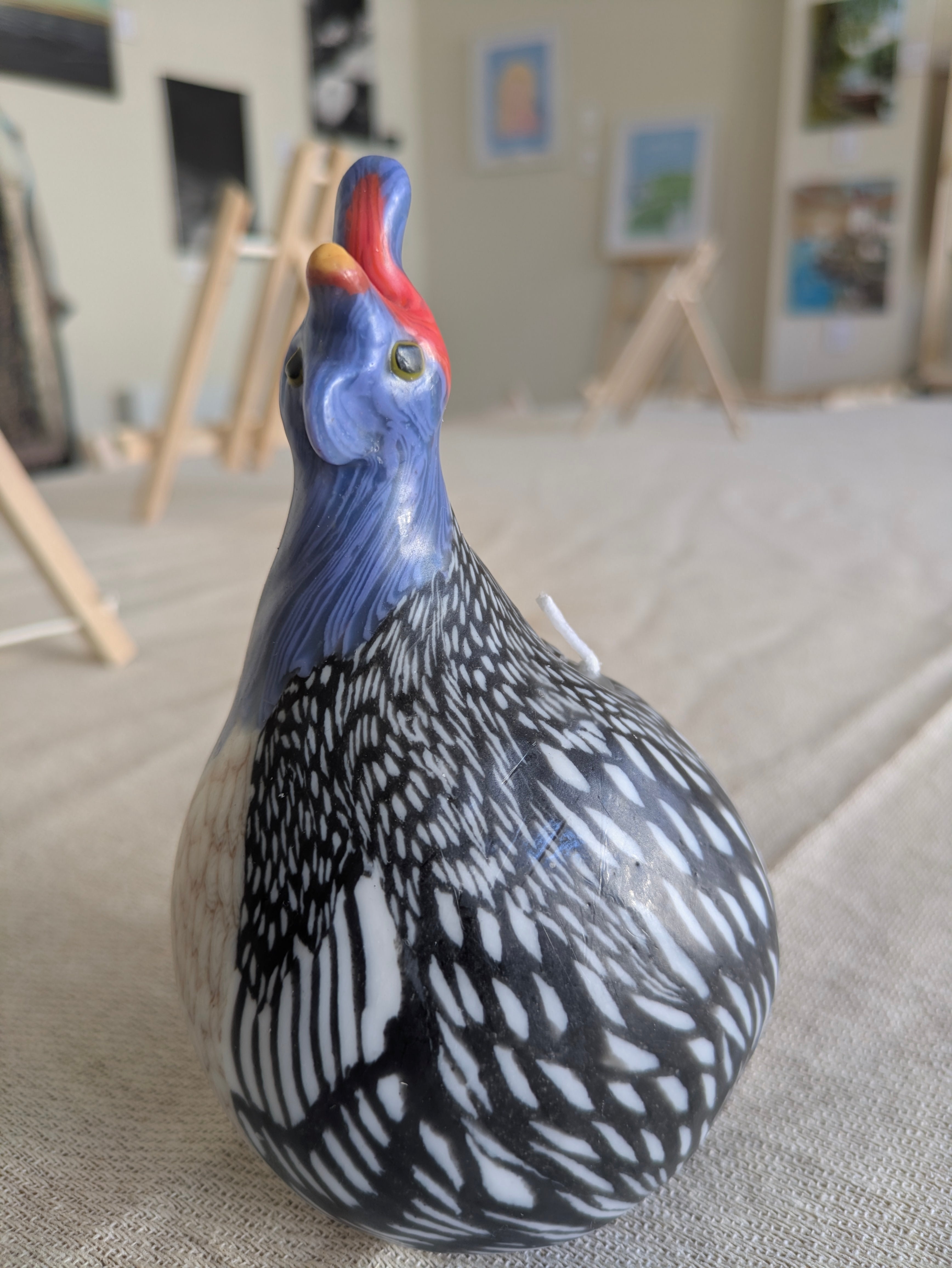 Handmade Guinea Fowl Wax Candle